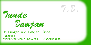 tunde damjan business card